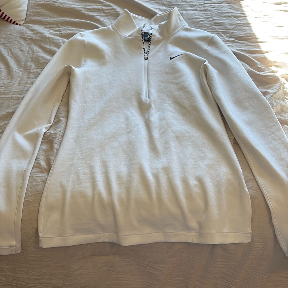 white nike dry fit half zip